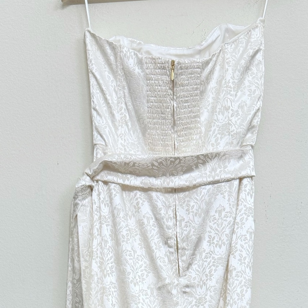 NWT V. Chapman June Dress in White Floral Brocade Sz 8 - Picture 11 of 16